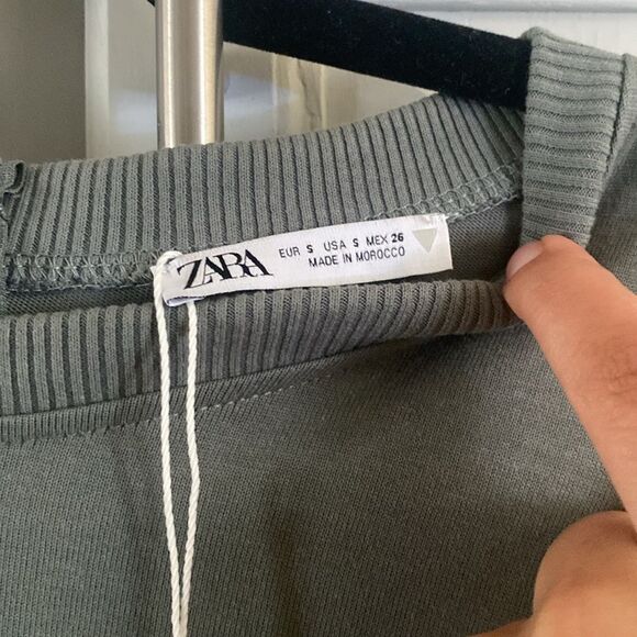 Zara Fitted Shorts Romper Sage Green 0264/345/505 NWT - Picture 5 of 7